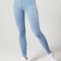 Bowie High Waist Legging Velvet Blue Mist