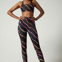 Strappy Bra Diagonal Tie Dye Black Multi