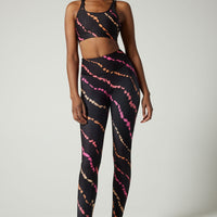 Strappy Bra Diagonal Tie Dye Black Multi