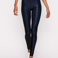 High-Waist Legging Blue Black Viper Foil