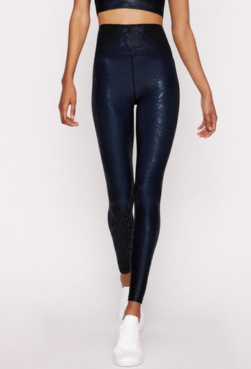 High-Waist Legging Blue Black Viper Foil