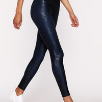High-Waist Legging Blue Black Viper Foil