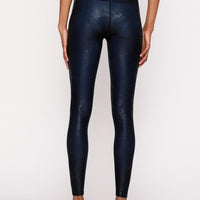 High-Waist Legging Blue Black Viper Foil