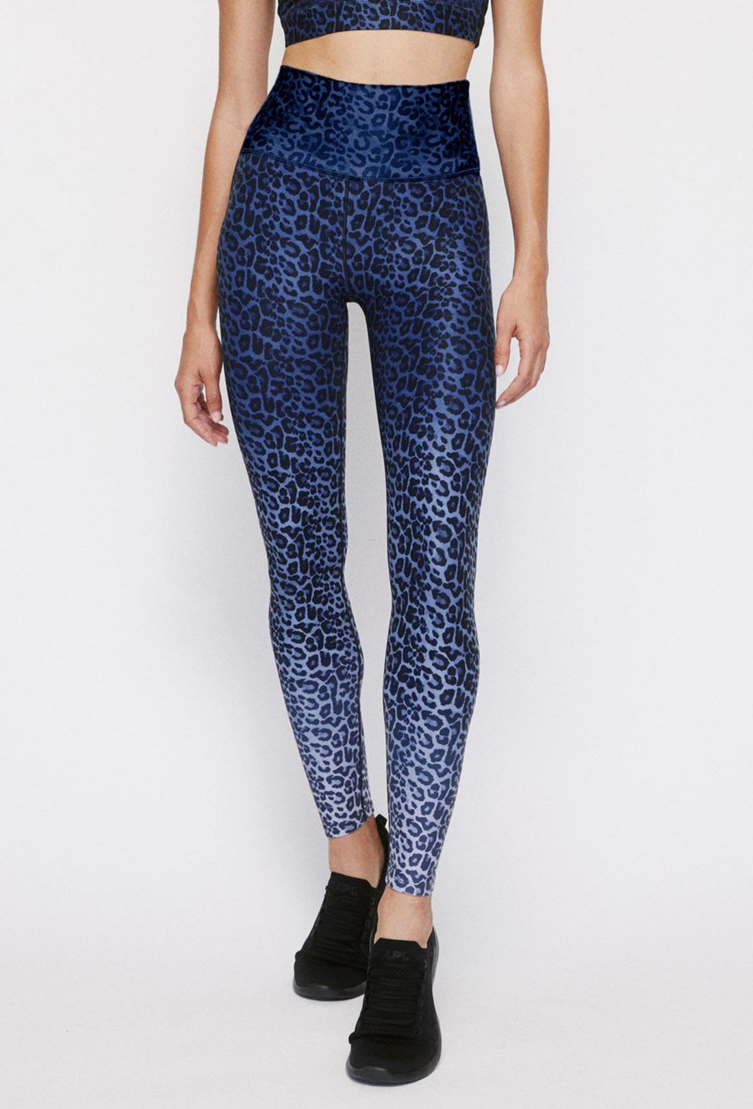 High Waist Reversible Leggings Blue Chill Cheetah - Twilight Camo