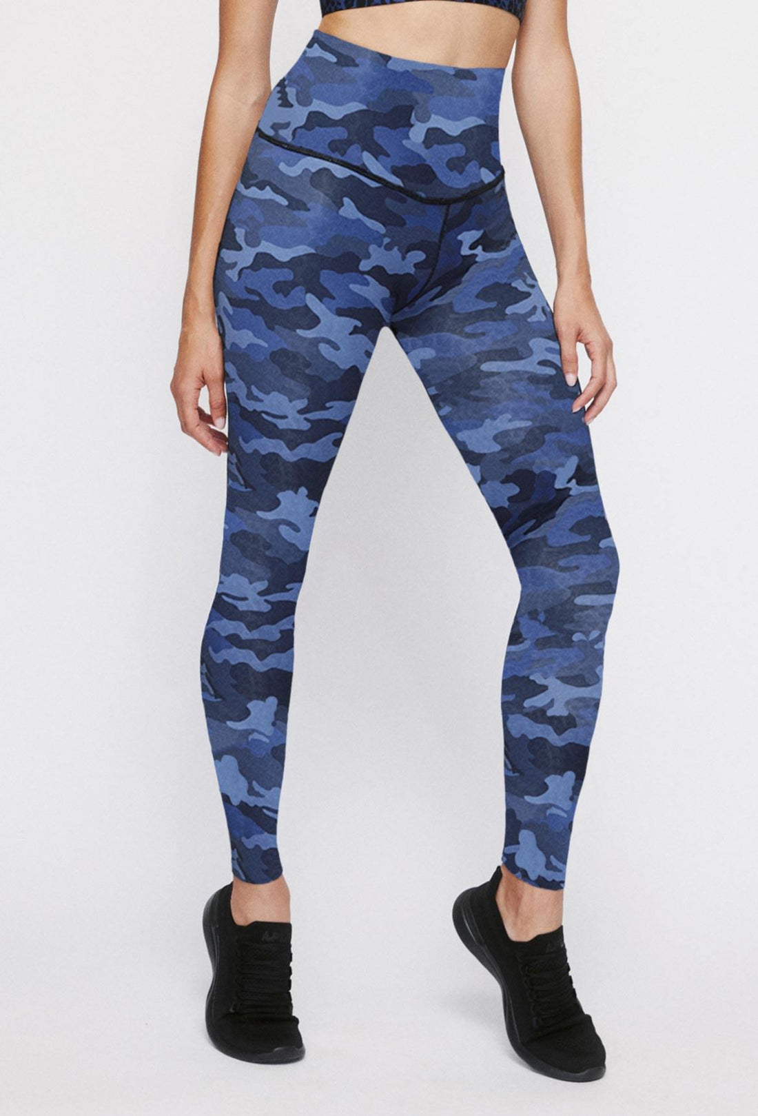 High Waist Reversible Leggings Blue Chill Cheetah - Twilight Camo
