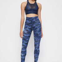 High Waist Reversible Leggings Blue Chill Cheetah - Twilight Camo
