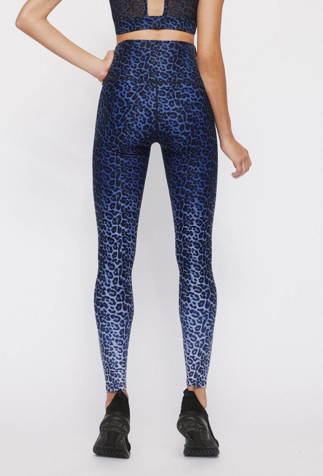 High Waist Reversible Leggings Blue Chill Cheetah - Twilight Camo
