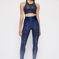 High Waist Reversible Leggings Blue Chill Cheetah - Twilight Camo