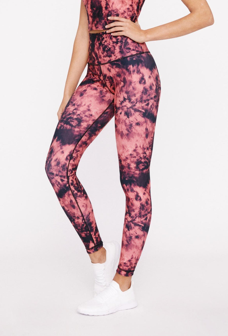High-Waist Reversible Legging Infra Red Tie Dye