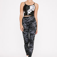 High-Waist Reversible Legging Black Scarlet