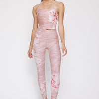 High Waist Reversible Leggings Blush Camo Peony - Blush Camo