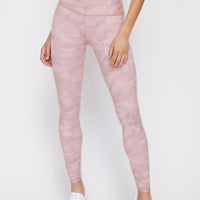 High Waist Reversible Leggings Blush Camo Peony - Blush Camo