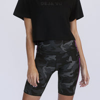 Kurt High Waist Short Black Camo PANTS W.I.T.H.-Wear It To Heart BLACK CAMO XS 