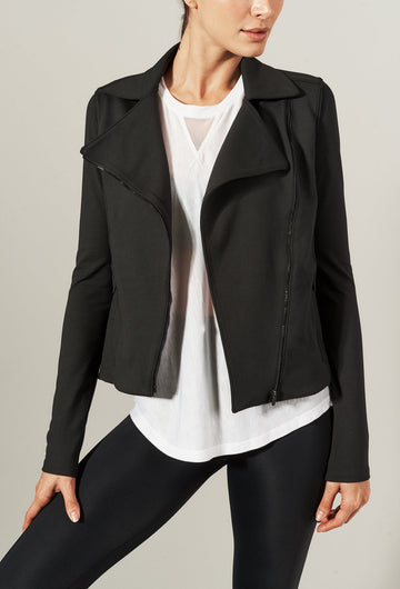 Moto Jacket Solid Black SHIRT W.I.T.H.-Wear It To Heart 