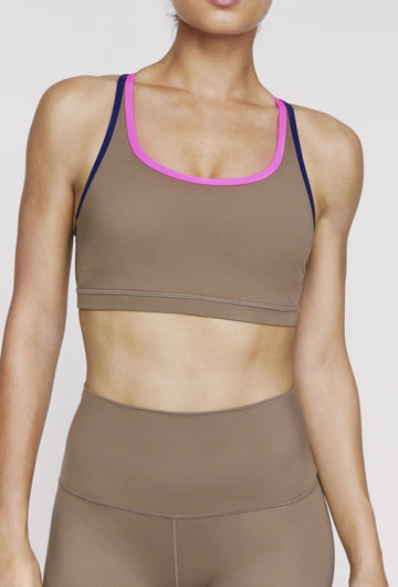 Triple Threat Strappy Bra Sandstorm - Navy - Neon Pink Regen SHIRT W.I.T.H.-Wear It To Heart SANDSTORM XS 