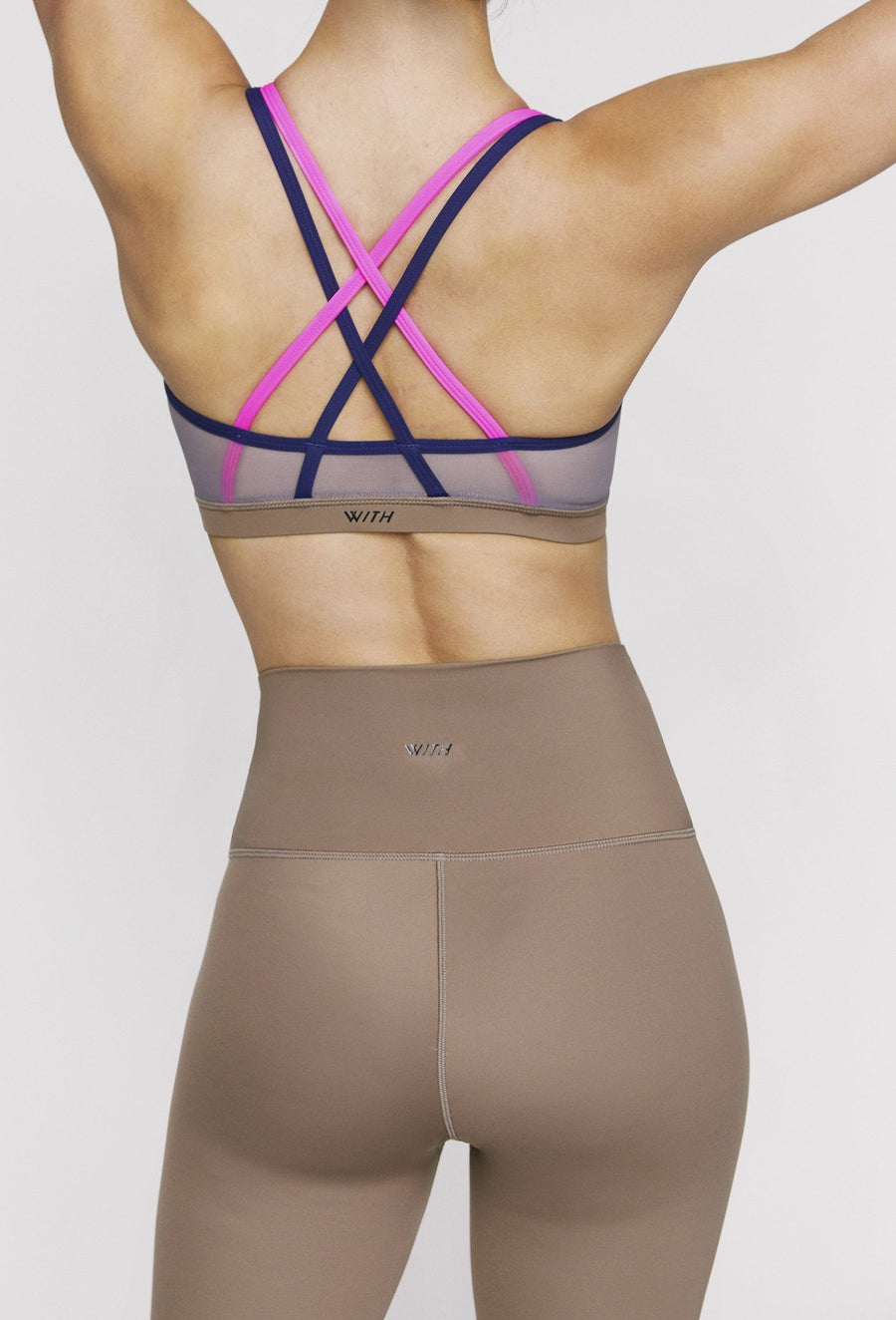 Triple Threat Strappy Bra Sandstorm - Navy - Neon Pink Regen SHIRT W.I.T.H.-Wear It To Heart 