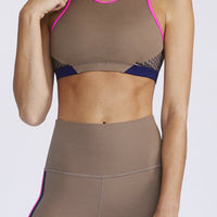 Triple Threat High Neck Bra 2.0 Sandstorm - Navy - Neon Pink Regen SHIRT W.I.T.H.-Wear It To Heart SANDSTORM XS 