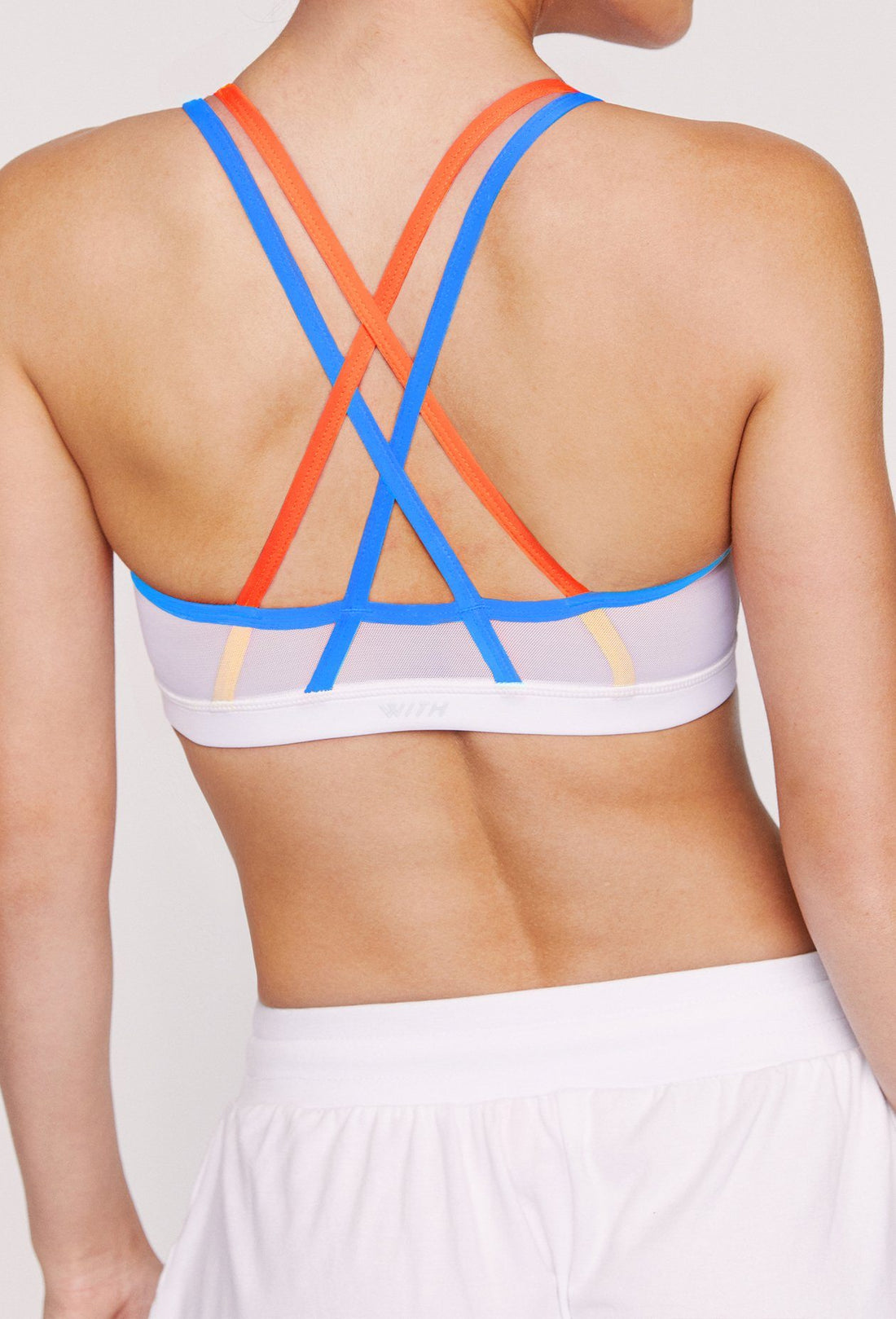 Strappy Bra White - Neon Orange - Electric Blue SHIRT W.I.T.H.-Wear It To Heart 
