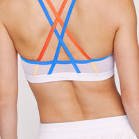 Strappy Bra White - Neon Orange - Electric Blue SHIRT W.I.T.H.-Wear It To Heart 