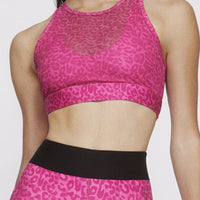 Noa Crossback Bra Neon Pink Cheetah SHIRT W.I.T.H.-Wear It To Heart NEON PINK CHEETAH XS 