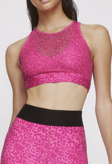 Noa Crossback Bra Neon Pink Cheetah SHIRT W.I.T.H.-Wear It To Heart NEON PINK CHEETAH XS 