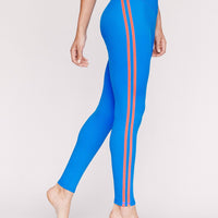 Double Stripe Leggings Electric Blue - Neon Orange PANTS W.I.T.H.-Wear It To Heart ELECTRIC BLUE XS 
