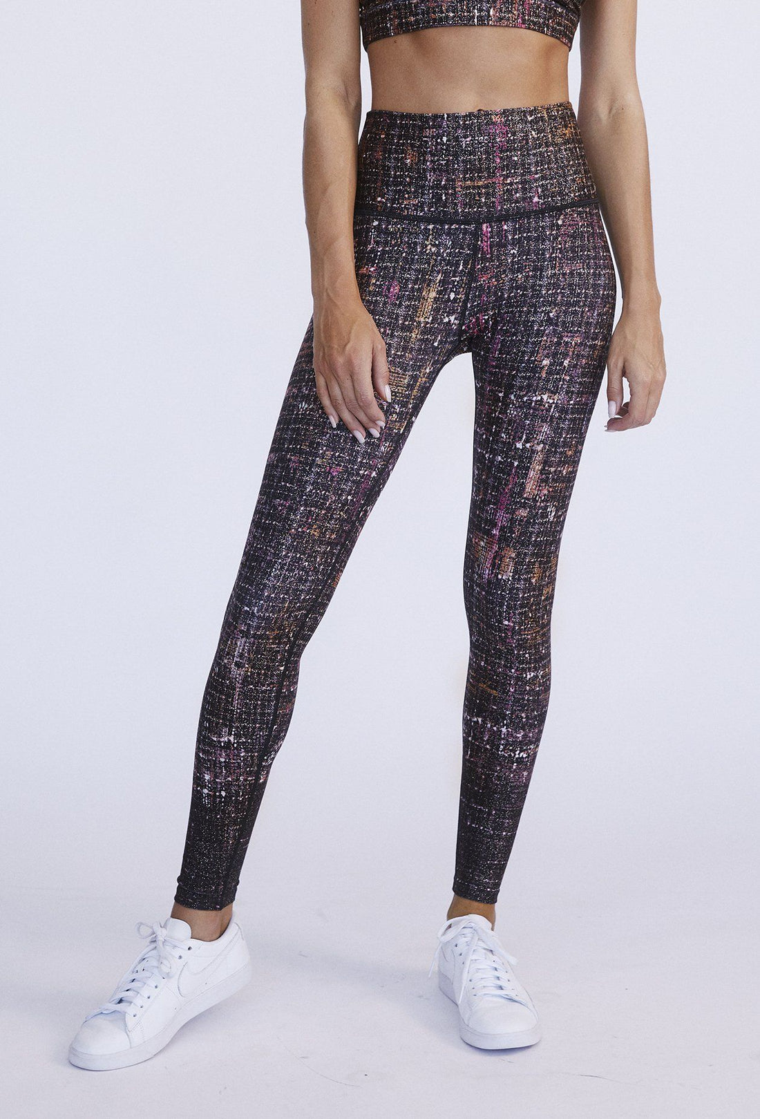 High Waisted Leggings Sunrise Tweed With Foil PANTS W.I.T.H.-Wear It To Heart SUNRISE TWEED XS 