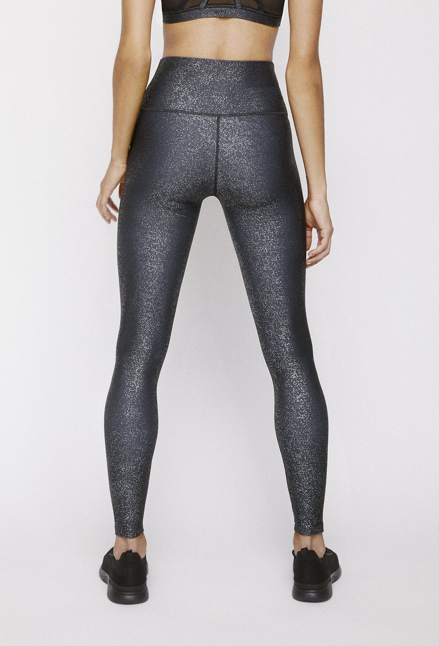 High Waisted Leggings Dream Grey With Stardust Silver PANTS W.I.T.H.-Wear It To Heart 