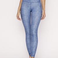 High-Waist Reversible Legging Blue Derby Stripe