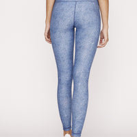 High-Waist Reversible Legging Blue Derby Stripe